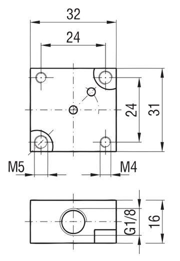 embase simple electro distributeurs pneumatiques