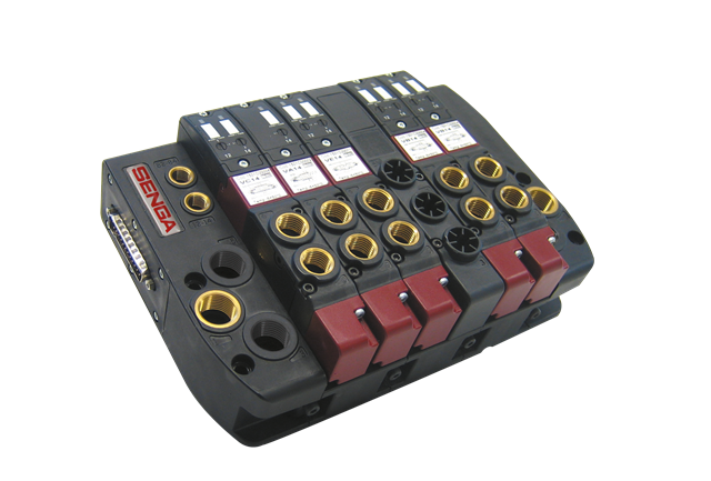 Modular electropneumatically operated valves terminals (batteries) with multipolar connection