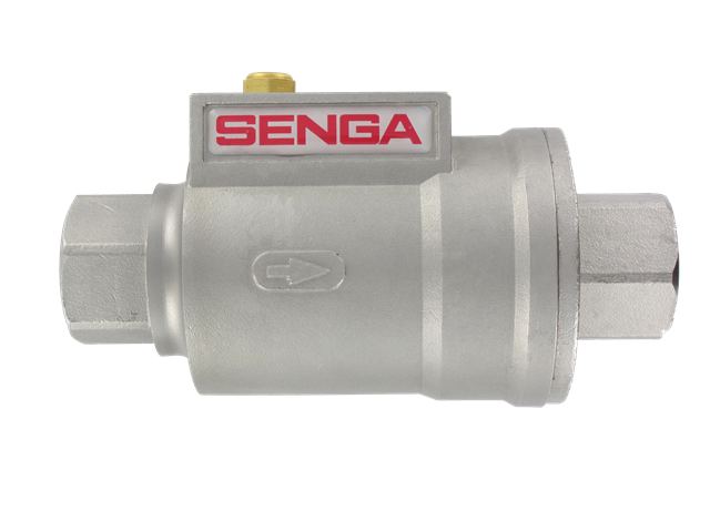 Pneumatic piloted blocking valve