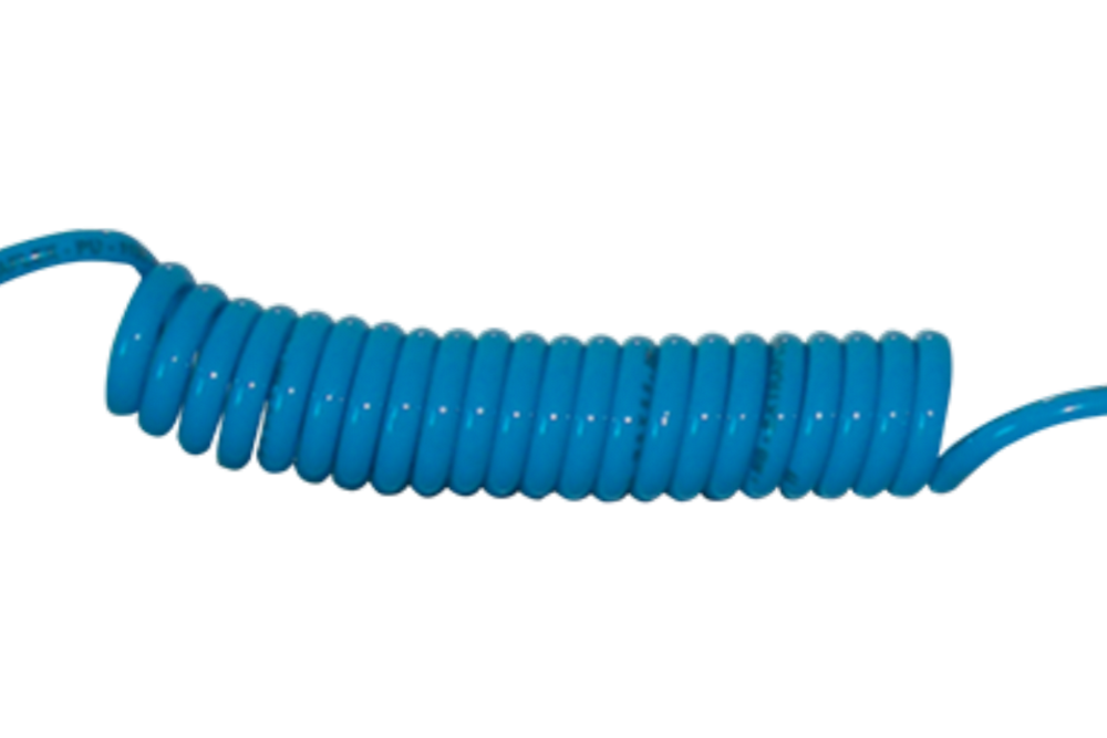 Polyurethane spiral hoses for compressed air