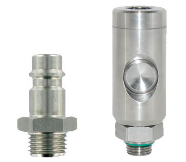 EURO safety pneumatic couplings DN7,4 in stainless steel