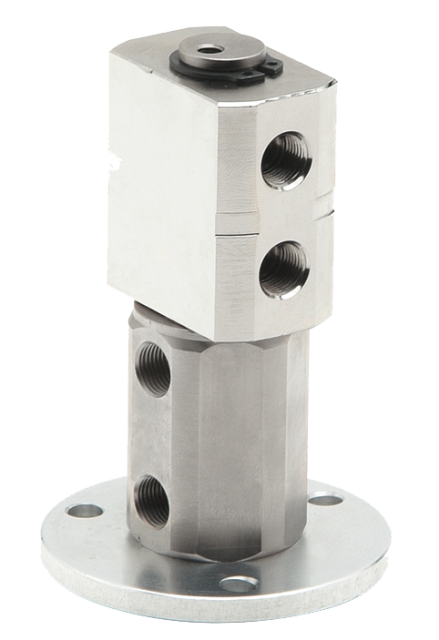 Swivel fittings 2 ways with 2 inlets, 2 or 4 outlets for lubricated compressed air, vacuum and water