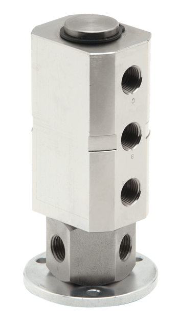 Swivel fittings 3 ways with 3 inlets, 3 or 6 outlets for lubricated compressed air, vacuum and water