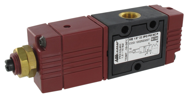 3/2-G1/8 pneumatic spool valve mechanical control pushbutton bulkhead feedthrough