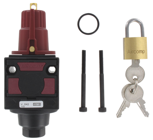 3-way stop valve with 1 G1/4'' lock