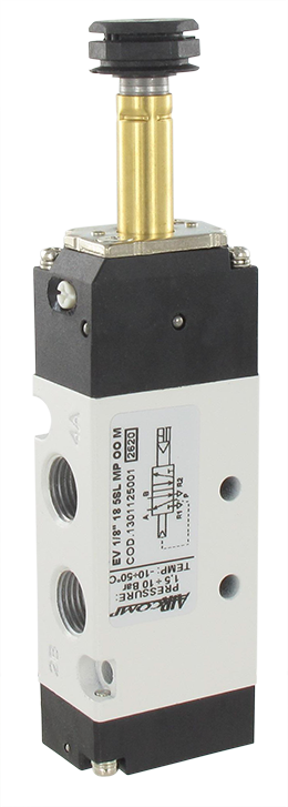5/2-G1/8 mechanical monostable solenoid-pneumatic valve