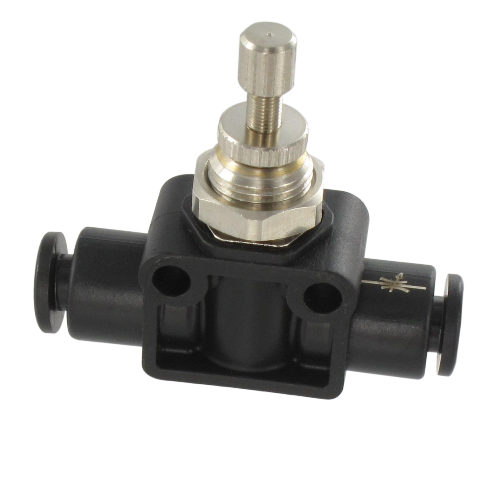 Bi-directional in-line flow controllers with bulkhead penetration