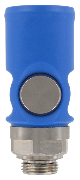 Coupleur pneumatique sécurité plastique ISO-B mâle cylindrique 3/8\" DN8 mm