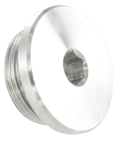 Cylindrical BSP aluminium plugs with mounted NBR seal
