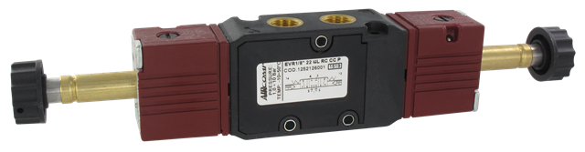 Distributeur à commande électro-pneumatique 5/3-G1/8 retour centre fermé
