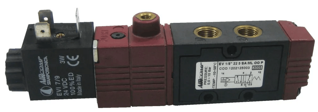 Distributeur éléctro-pneumatique 1/8\" 22mm 5/2 asservi bistable