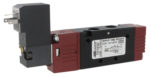 Distributeur électro-pneumatique 1/8\" 18 mm 5/2 pneumo-mécanique 110AC