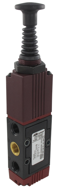 Distributeur pneumatique à cde manuelle 1/8\" 22mm 5/2 bouton push/pull bistable