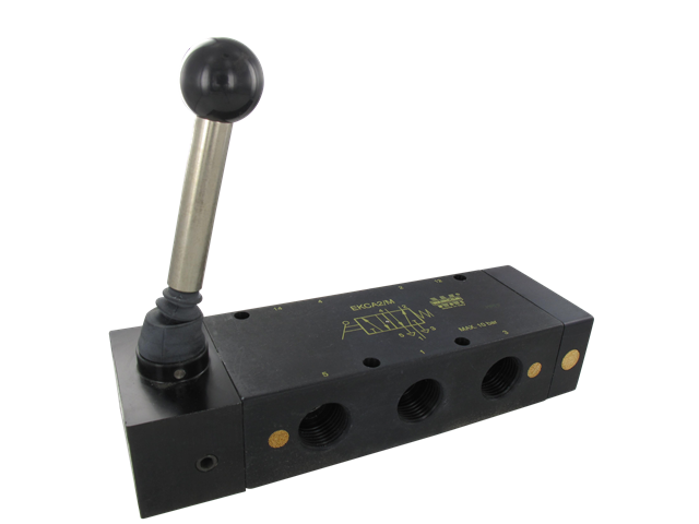Distributeurs pneumatiques à levier 90° métallique 5/2 monostable (G1/2'')