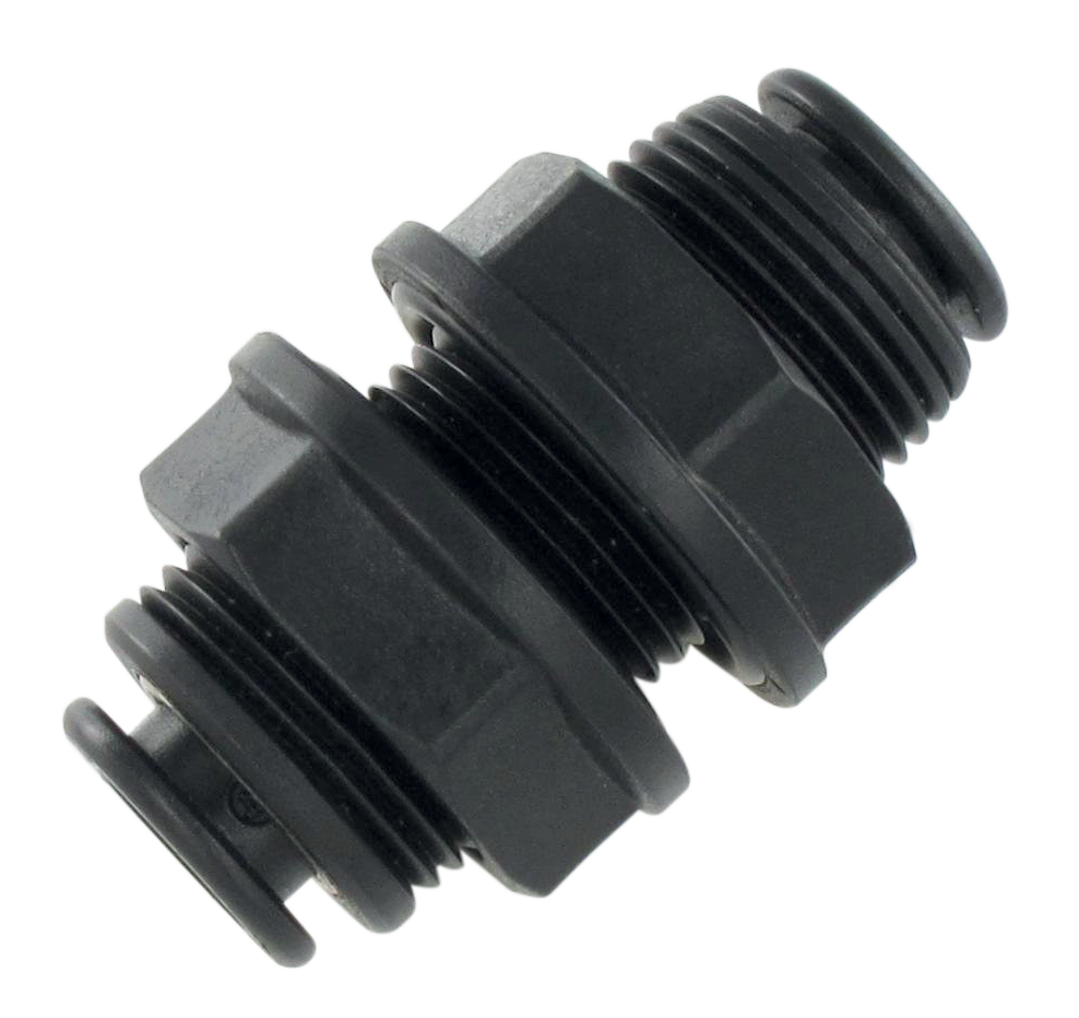 Double wall push-in fittings in technopolymer