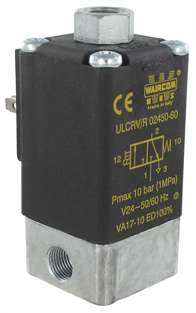 Electro-distributeur pneumatique 3/2 NF monostable 24 VAC 1/8\" cde man. bistable Composants pneumatiques