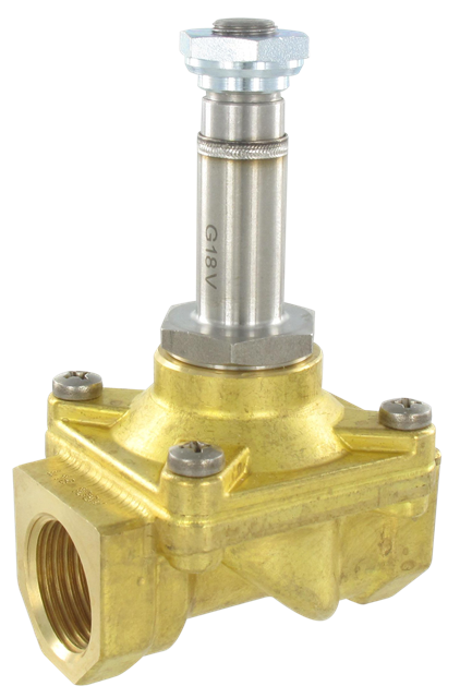 Électrovanne laiton 2/2 NF à 2 voies G1/2\" DN12 FPM commande mixte Composants pneumatiques