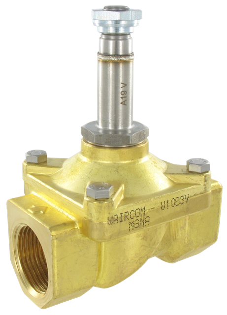 Électrovanne laiton 2/2 NF à 2 voies G3/4\" DN18 FPM commande mixte Composants pneumatiques