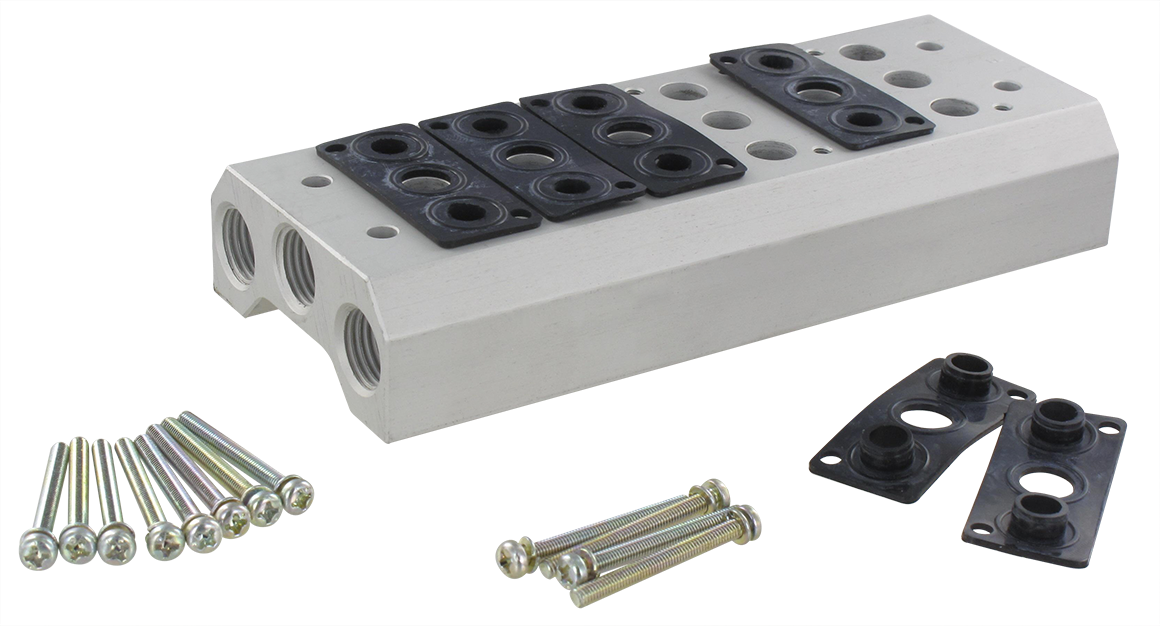 Embase pour distributeur pneumatique 1/8\" série 115 6 postes