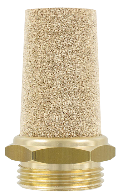 Silencer brass base, sintered bronze body 1\"