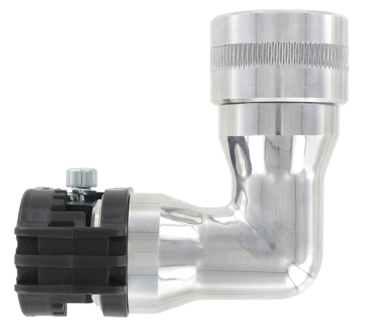 Swivel female elbow connectors in aluminium, BSP parallel for compressed air