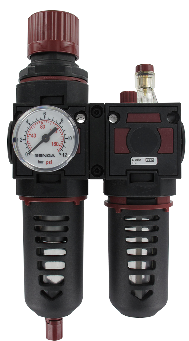 Filter Regulator+Lubricator + 20µ G3/8'' manometer