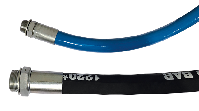 Reinforced flexible hoses with male - male connections, BSP parallel for compressed air