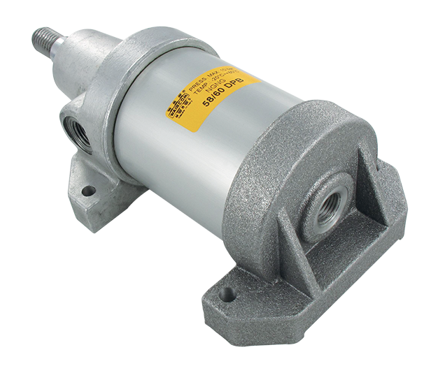 Pneumatic cylinders integral type double acting foot mounted