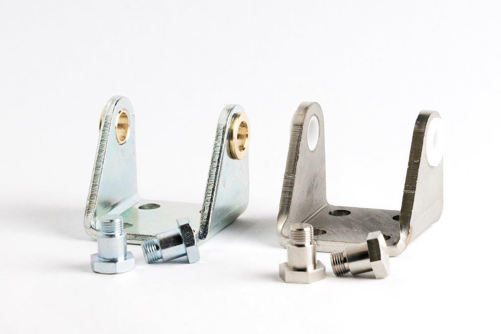 Hinges for pneumatic cylinders INOX round profile AP series Pneumatic components