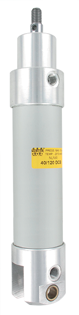 Integral type single acting pneumatic cylinders hinge mounted