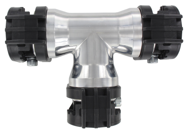 Intermediate T connectors in aluminium for compressed air