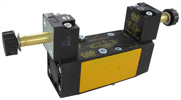 ISO pneumatic valves with electric control 5/3 (size 1)