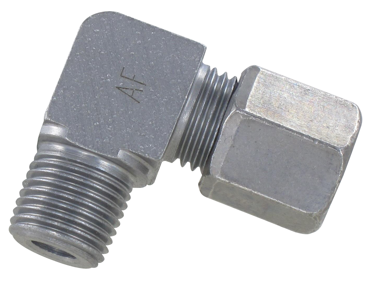 Lubrication cutting ring fittings elbow male tapered in galvanised steel