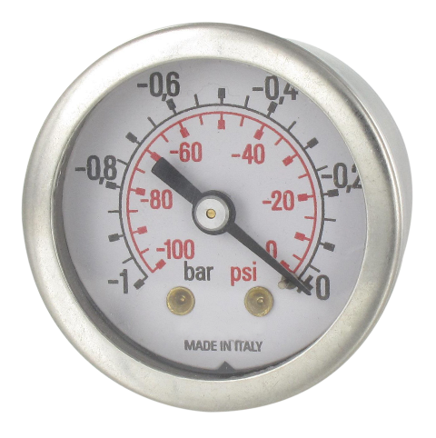 Manomètres secs série miniature boitier inox D40 raccord axial G1/8''