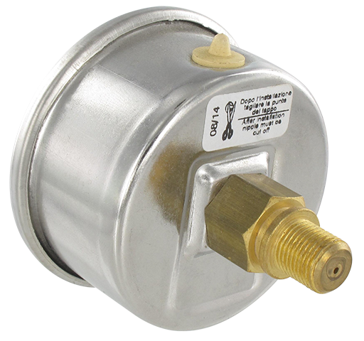 Manomètres secs série miniature boitier inox D50 raccord axial G1/8'' Manomètres air comprimé