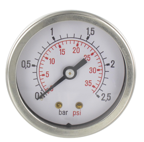 Manomètres secs série miniature boitier inox D50 raccord axial G1/8''