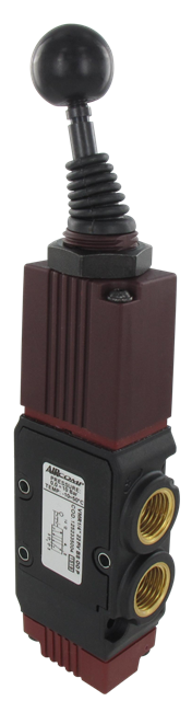 Manually operated pneumatic spool valve axial lever 5/2-G1/4 bistable