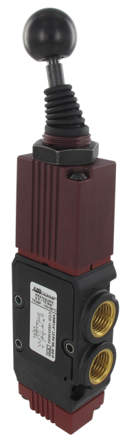 Manually operated pneumatic spool valve axial lever 5/2-G1/4 monostable