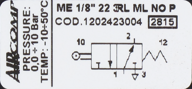 Mechanically operated spool valve 3/2-G1/8 roller lever NO spring Pneumatic components