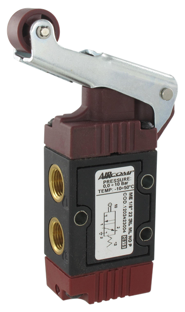Mechanically operated spool valve 3/2-G1/8 roller lever NO spring