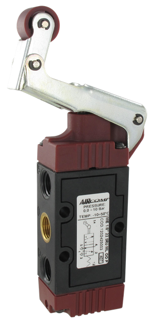 Mechanically operated spool valve 5/2-G1/8 spring loaded unidirectional roller lever