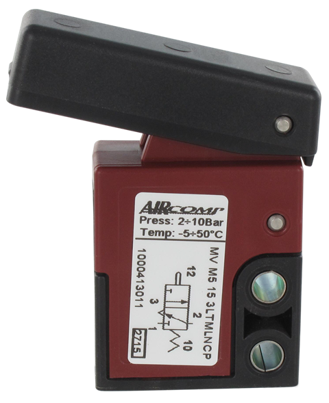 Pneumatic mini valve with manual override and sensitive lever 3/2-M5 NC