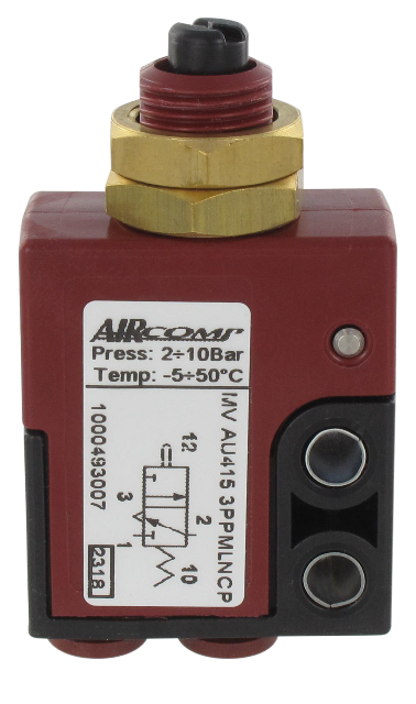 Pneumatic push-button valve with bulkhead bushing 3/2-Ø4 NC