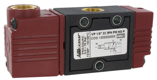 Pneumatically operated valve 1/8\" normally open in technopolymer
