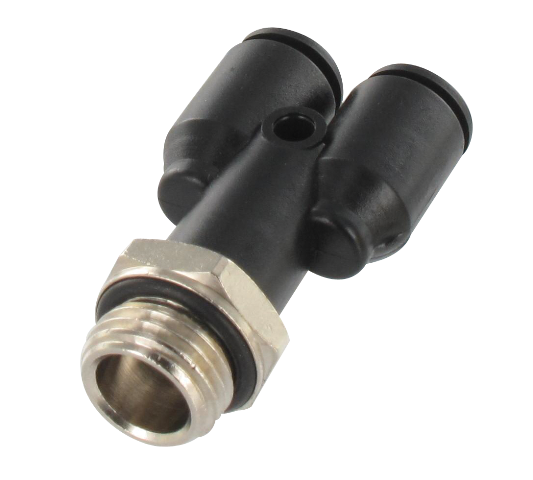 Push-in fittings Y swivel male BSP cylindrical in technopolymer