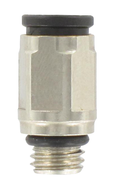 Raccord instantané droit mâle BSP cylindrique T4-M7x1 - laiton nickelé/résine