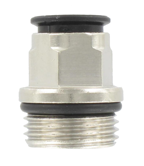Raccord instantané droit mâle BSP cylindrique T8-G3/8\" - laiton nickelé/résine