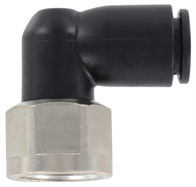 Raccord coudé instantané résine femelle orientable BSP cylindrique T10-G3/8\"