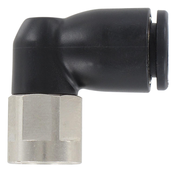 Raccord coudé instantané résine femelle orientable BSP cylindrique T8-G1/8\"