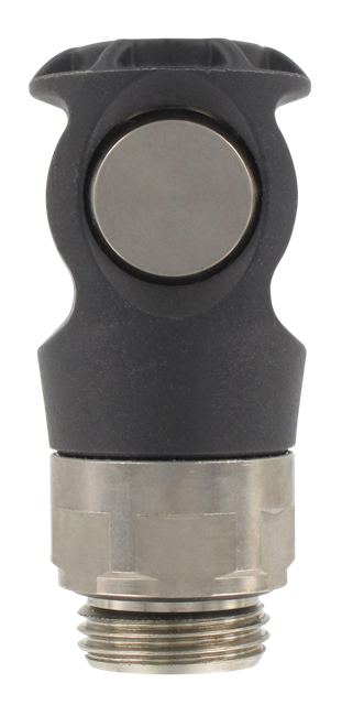 Quick-connect safety couplings anti-scratch design ISO-C BSP male DN8 mm for compressed air